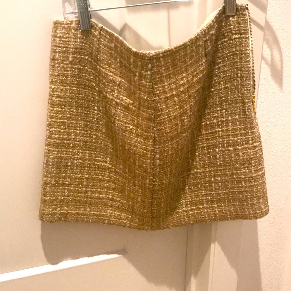 Gold chic preppy skirt Alice and Olivia